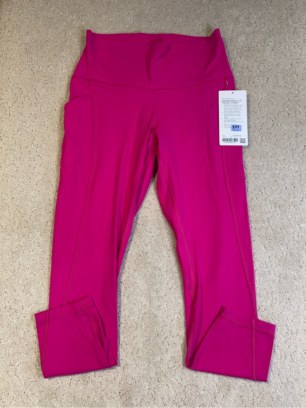 NWT Lululemon Align HR Pant 25” *Pockets Pink Flare Size 10
